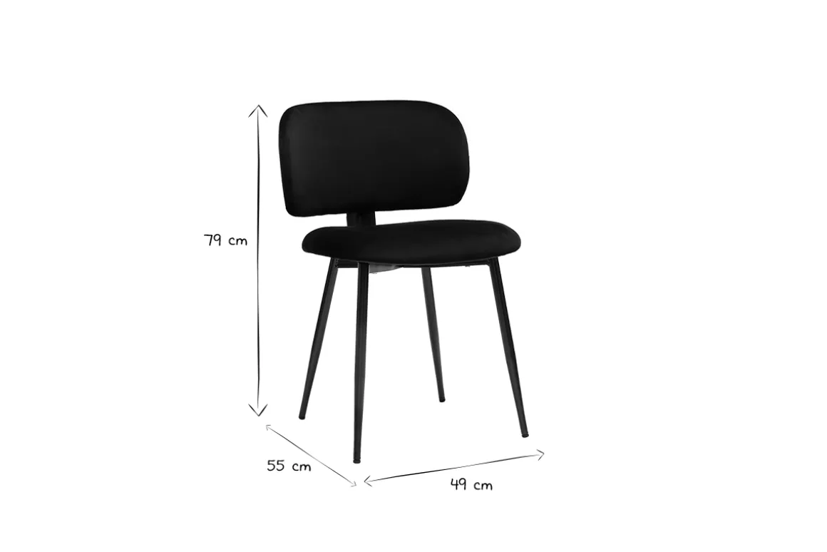 Cheap Miliboo Set de 2 sillas negras de terciopelo y metal ATRIUM