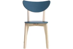 Store Miliboo Set de 2 sillas nórdicas azul petróleo y madera clara LEENA