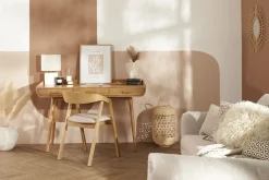 Cheap Miliboo Set de 2 sillas nórdicas de madera clara de roble macizo y tela beige LOVA