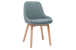 Flash Sale Miliboo Set de 2 sillas nórdicas de tela verde grisáceo y madera clara maciza HOLO