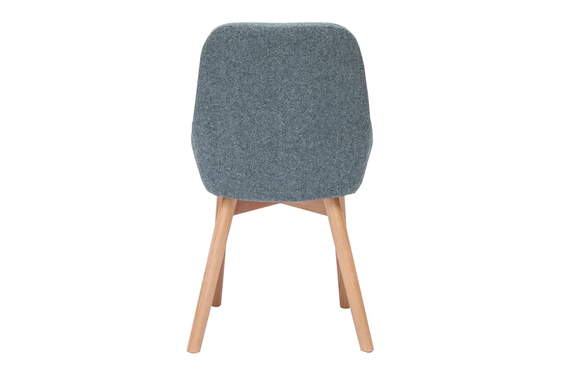 Flash Sale Miliboo Set de 2 sillas nórdicas de tela verde grisáceo y madera clara maciza HOLO