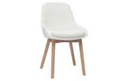 Hot Miliboo Set de 2 sillas nórdicas de borreguillo blanco y madera clara maciza HOLO