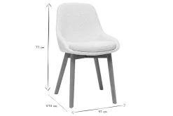 Hot Miliboo Set de 2 sillas nórdicas de borreguillo blanco y madera clara maciza HOLO