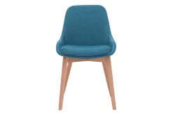 Cheap Miliboo Set de 2 sillas nórdicas de tela azul petróleo y madera clara maciza HOLO