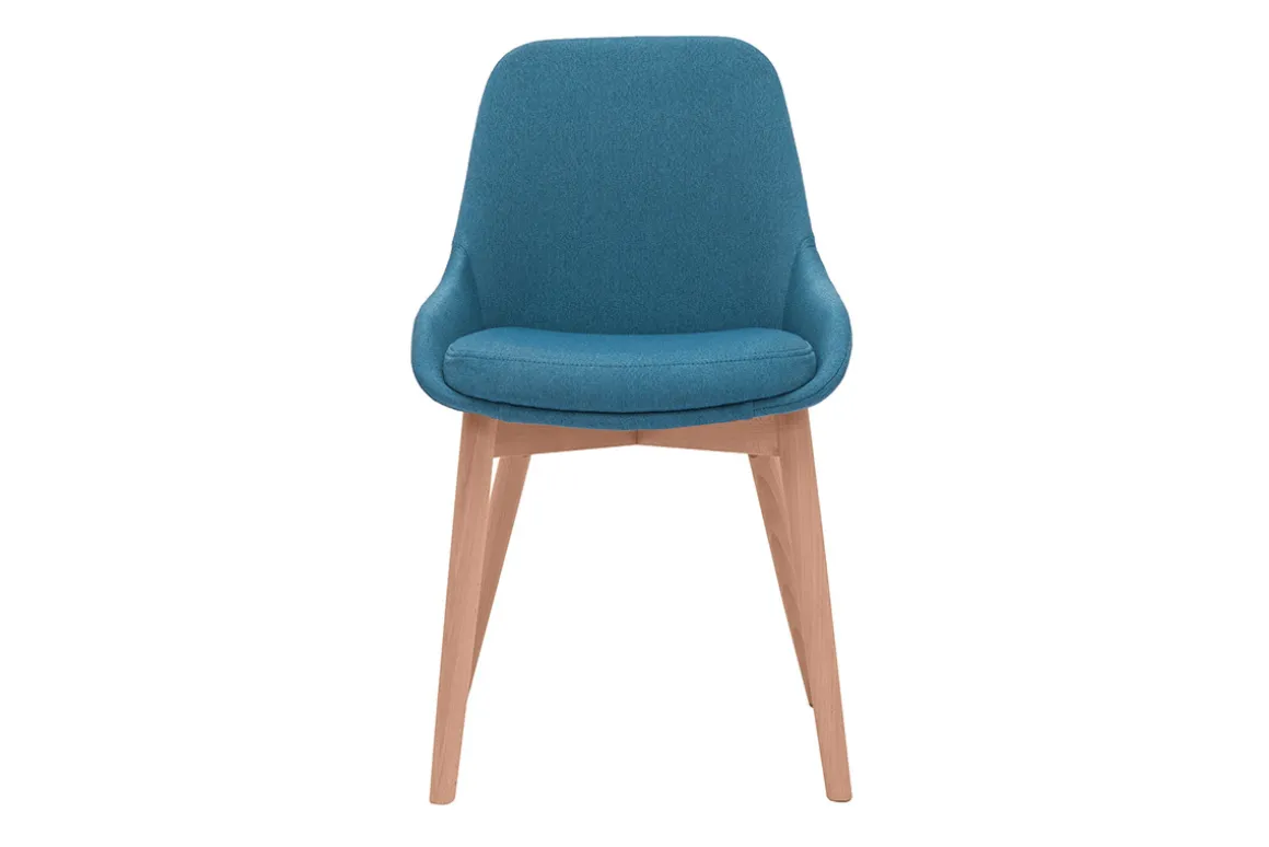 Cheap Miliboo Set de 2 sillas nórdicas de tela azul petróleo y madera clara maciza HOLO