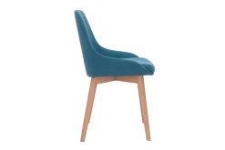 Cheap Miliboo Set de 2 sillas nórdicas de tela azul petróleo y madera clara maciza HOLO