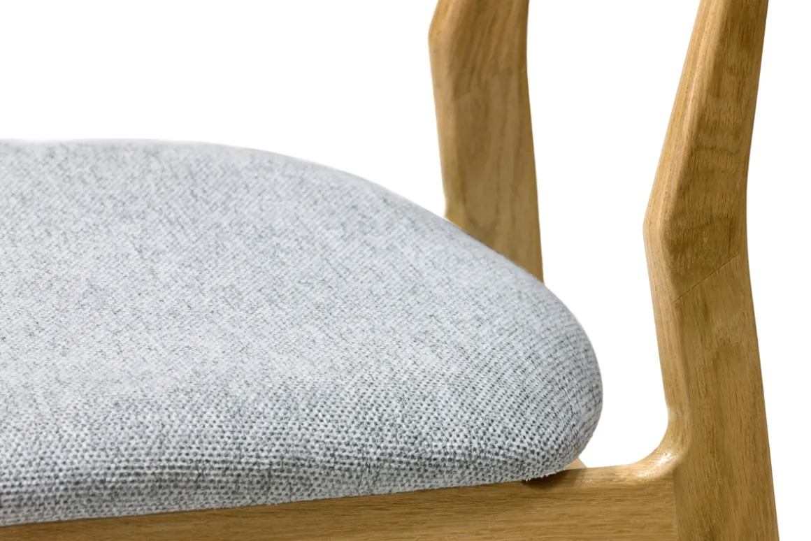 Sale Miliboo Set de 2 sillas nórdicas de tejido efecto aterciopelado texturizado gris jaspeado y madera clara de haya maciza MAYA