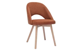 Best Miliboo Set de 2 sillas nórdicas de tejido efecto aterciopelado texturizado terracota y madera clara COSETTE