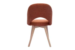 Best Miliboo Set de 2 sillas nórdicas de tejido efecto aterciopelado texturizado terracota y madera clara COSETTE