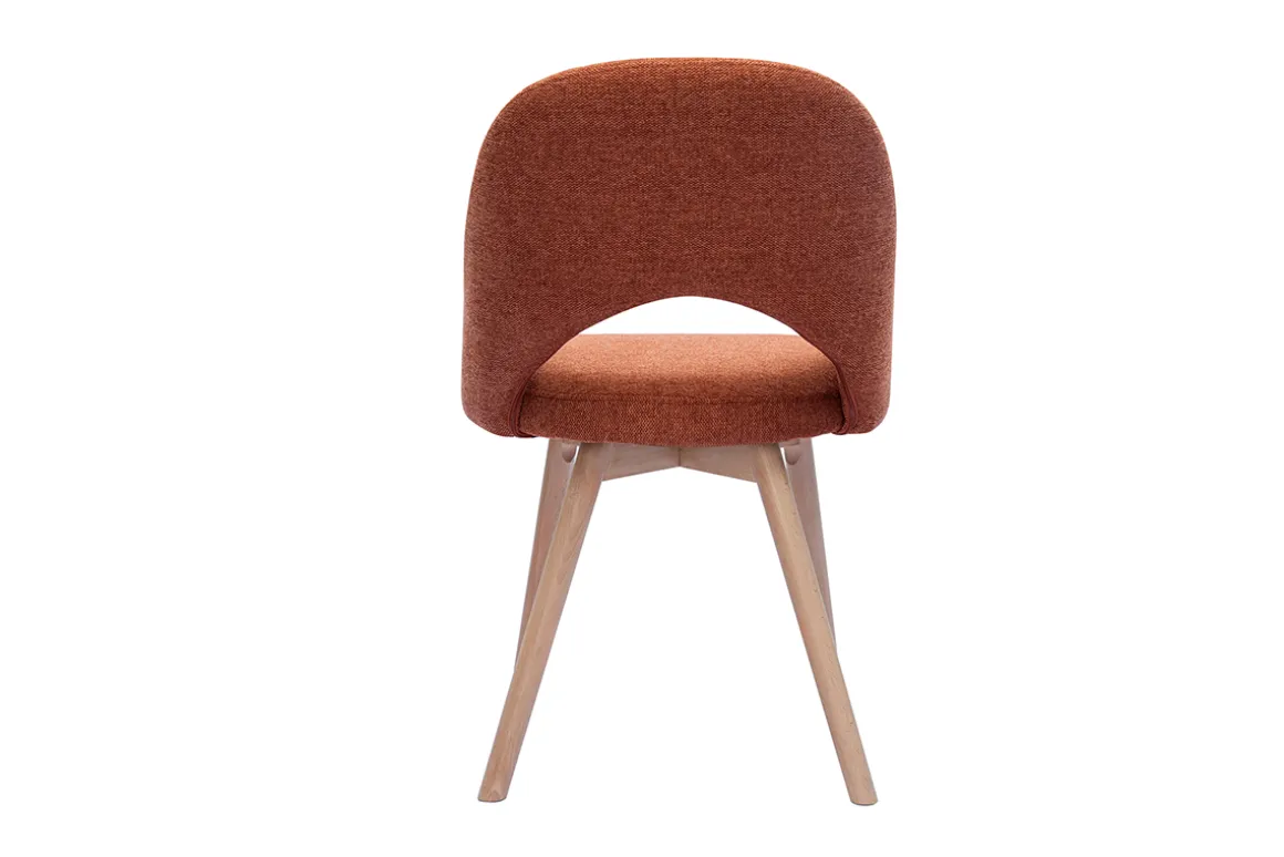 Best Miliboo Set de 2 sillas nórdicas de tejido efecto aterciopelado texturizado terracota y madera clara COSETTE