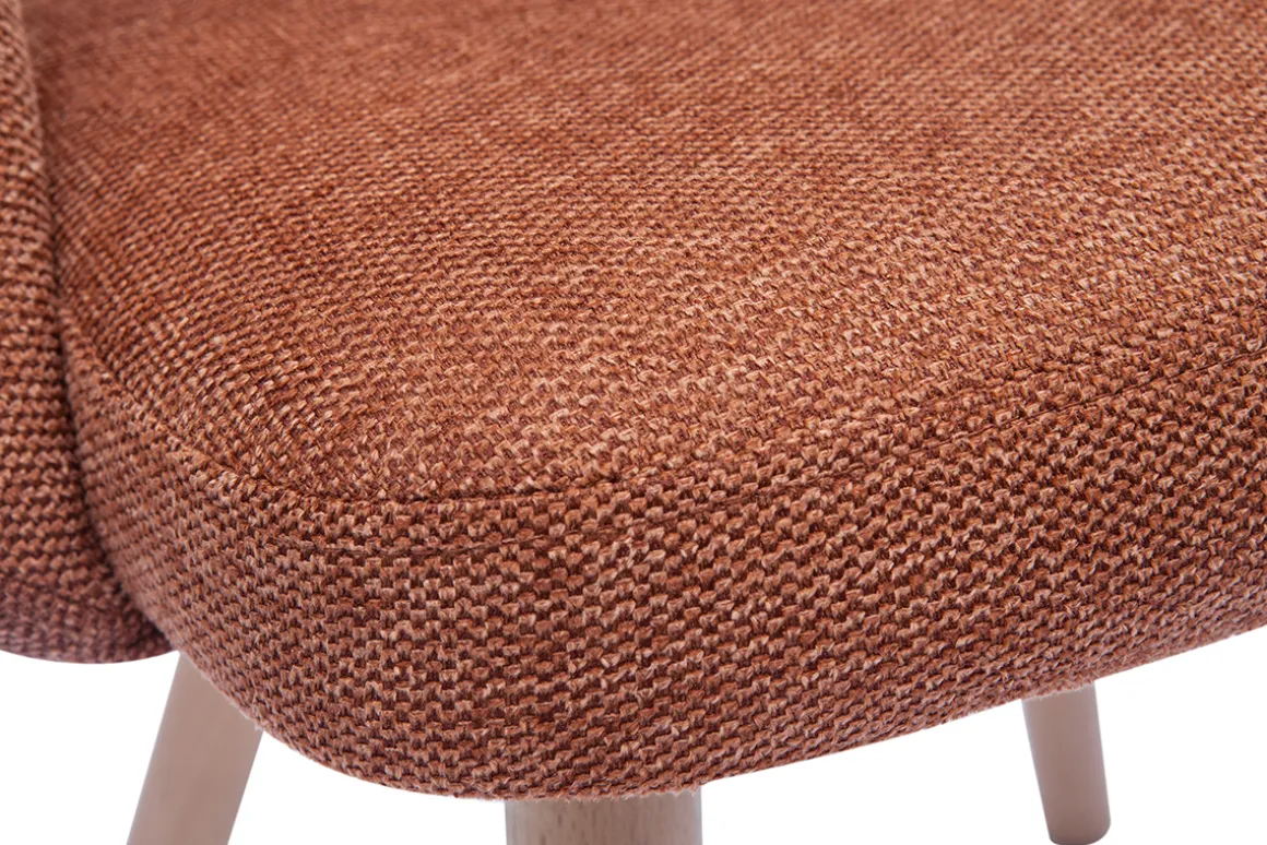 Best Miliboo Set de 2 sillas nórdicas de tejido efecto aterciopelado texturizado terracota y madera clara COSETTE