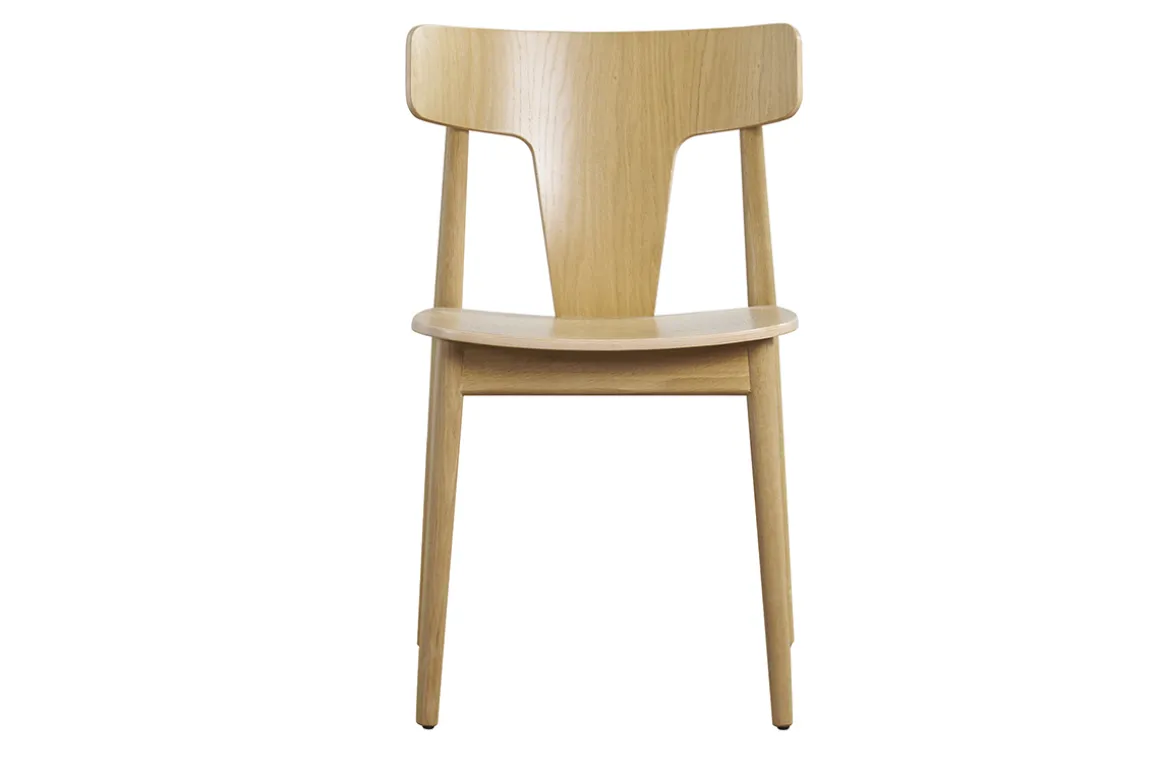 Online Miliboo Set de 2 sillas nórdicas de madera de roble macizo clara LOUISA