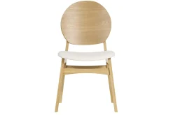 Sale Miliboo Set de 2 sillas nórdicas de madera clara y borreguillo blanco ELTON
