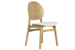 Sale Miliboo Set de 2 sillas nórdicas de madera clara y borreguillo blanco ELTON