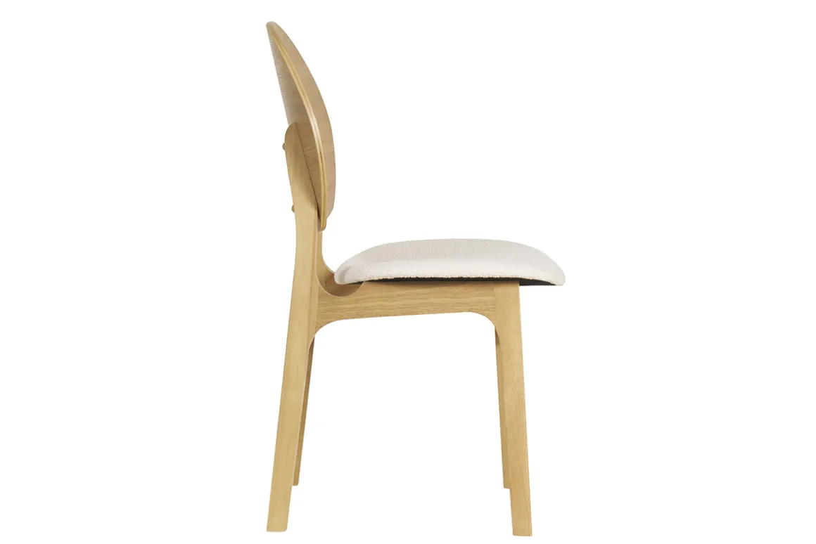 Sale Miliboo Set de 2 sillas nórdicas de madera clara y borreguillo blanco ELTON