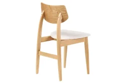 Flash Sale Miliboo Set de 2 sillas nórdicas de madera clara y borreguillo blanco ELION