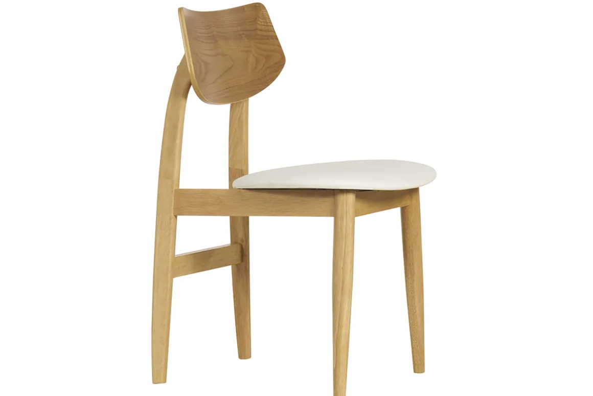 New Miliboo Set de 2 sillas nórdicas de madera clara y blanco ELION