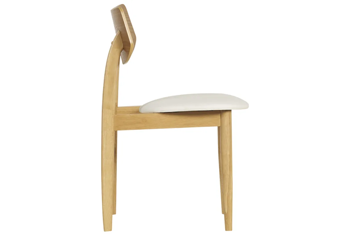 New Miliboo Set de 2 sillas nórdicas de madera clara y blanco ELION