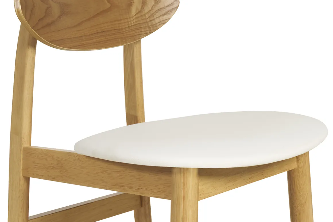 New Miliboo Set de 2 sillas nórdicas de madera clara y blanco ELION