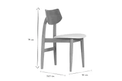 New Miliboo Set de 2 sillas nórdicas de madera clara y blanco ELION