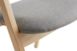 Hot Miliboo Set de 2 sillas nórdicas de madera clara de roble macizo y tela gris LOVA