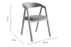 Hot Miliboo Set de 2 sillas nórdicas de madera clara de roble macizo y tela gris LOVA