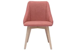 Sale Miliboo Set de 2 sillas nórdicas de tejido efecto aterciopelado texturizado terracota y madera clara HIGGINS