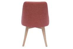 Sale Miliboo Set de 2 sillas nórdicas de tejido efecto aterciopelado texturizado terracota y madera clara HIGGINS