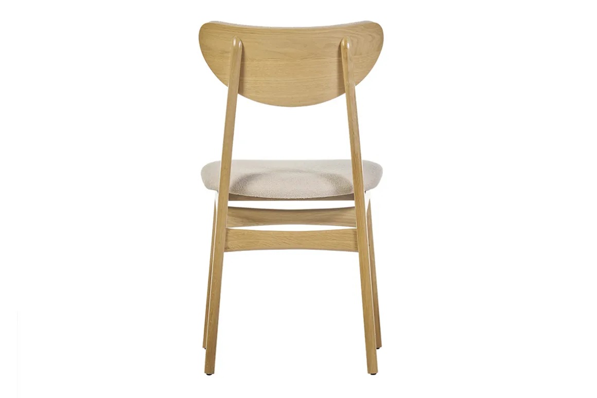Hot Miliboo Set de 2 sillas nórdicas de tejido borreguillo beige y madera clara de haya maciza MAYA