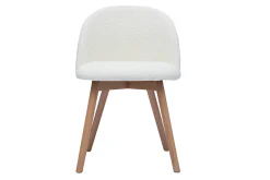 New Miliboo Set de 2 sillas nórdicas de borreguillo blanco y madera clara maciza CELESTE