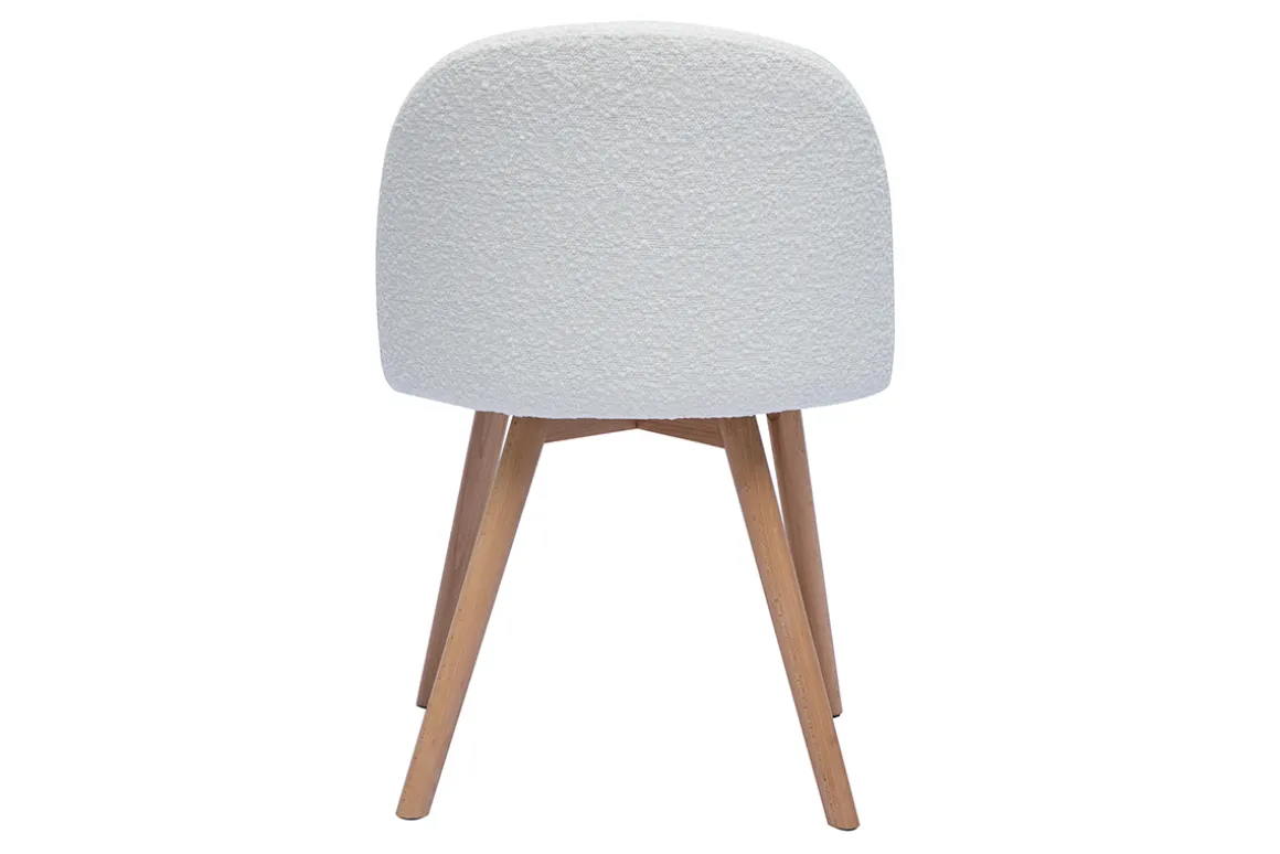 New Miliboo Set de 2 sillas nórdicas de borreguillo blanco y madera clara maciza CELESTE