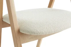 Clearance Miliboo Set de 2 sillas nórdicas de roble macizo y tejido efecto borreguillo color crudo LOVA