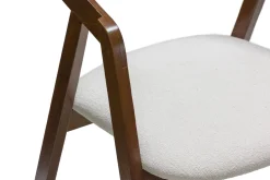 Shop Miliboo Set de 2 sillas vintage apilables de madera maciza teñida de nogal y borreguillo blanco LOVA