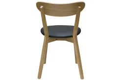 Discount Miliboo Set de 2 sillas vintage de madera de roble claro y negro DOVE