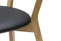 Discount Miliboo Set de 2 sillas vintage de madera de roble claro y negro DOVE