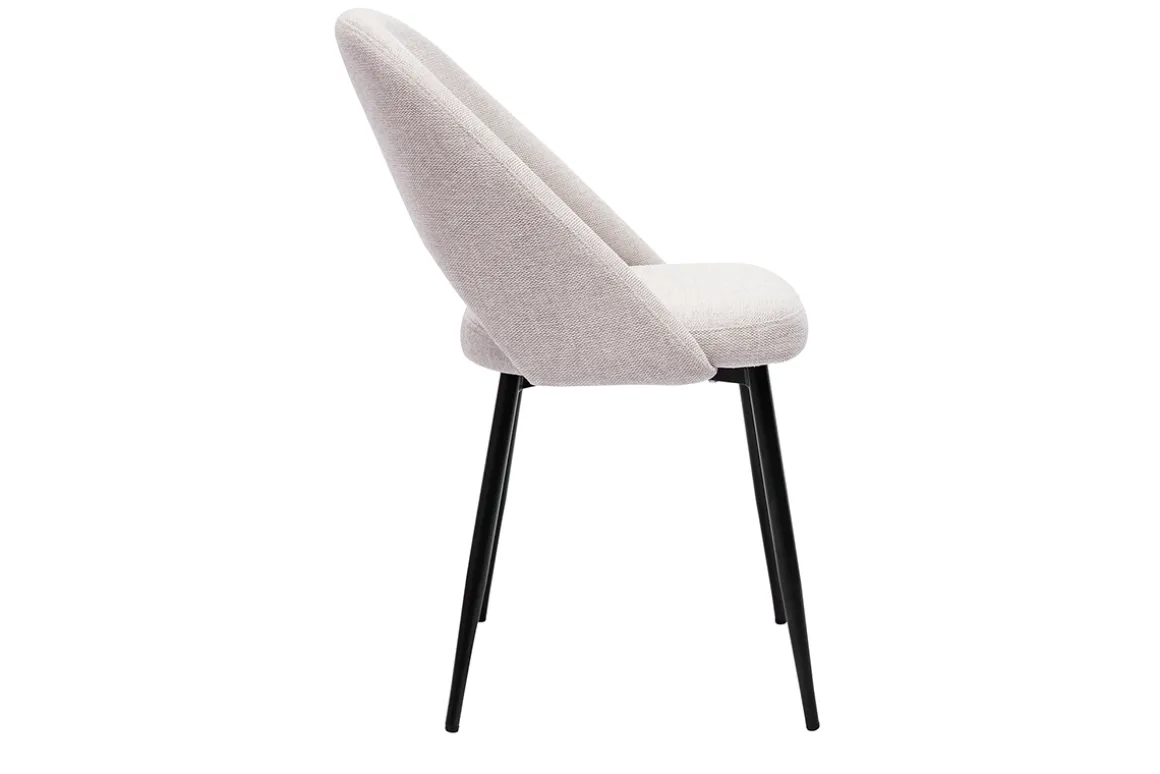 Cheap Miliboo Set de 2 sillas vintage de tejido efecto aterciopelado texturizado beige y metal negro COSETTE