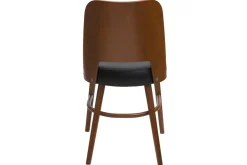 Shop Miliboo Set de 2 sillas vintage de nogal con asiento negro EDITO