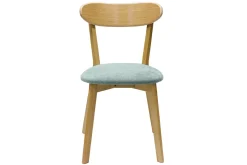 Fashion Miliboo Set de 2 sillas vintage de madera de roble claro y tela efecto aterciopelado verde celadón DOVE