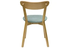 Fashion Miliboo Set de 2 sillas vintage de madera de roble claro y tela efecto aterciopelado verde celadón DOVE