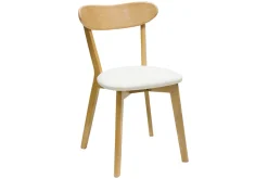 Online Miliboo Set de 2 sillas vintage de madera de roble claro y borreguillo DOVE