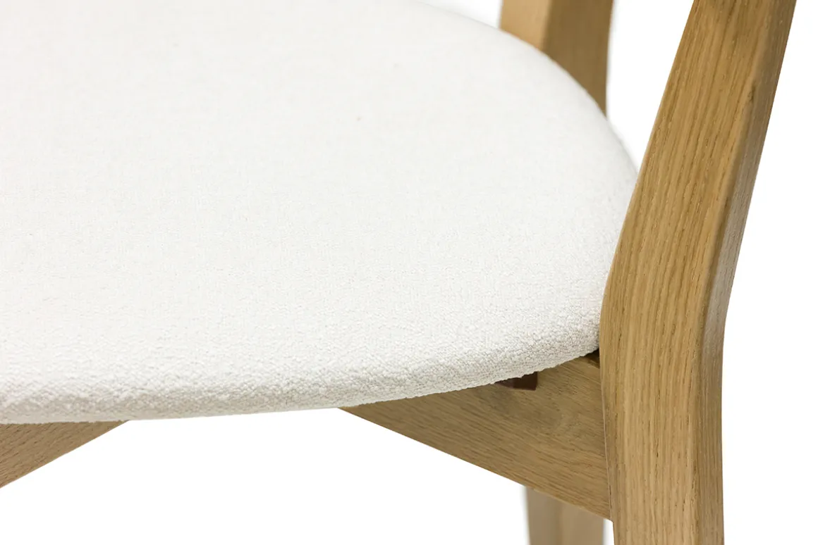 Online Miliboo Set de 2 sillas vintage de madera de roble claro y borreguillo DOVE