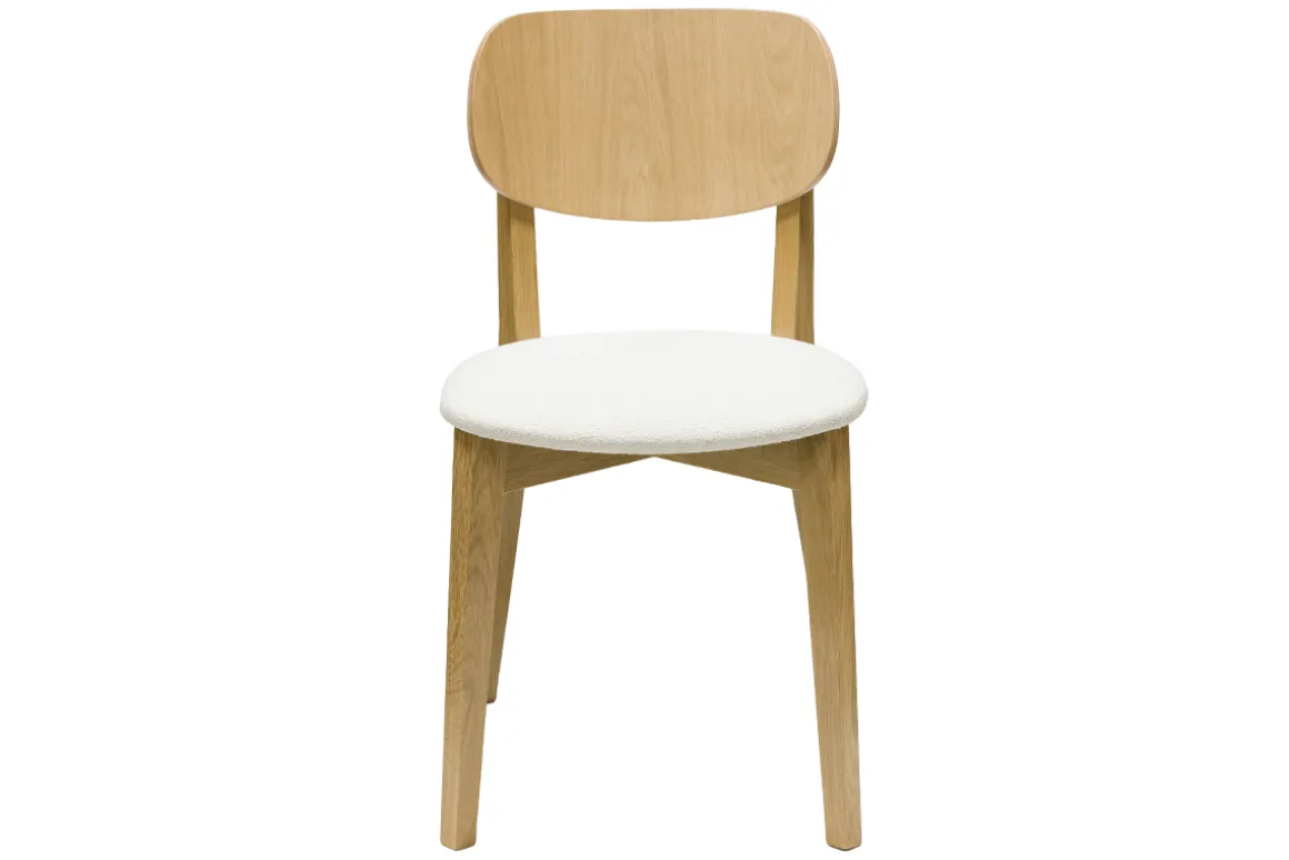 Flash Sale Miliboo Set de 2 sillas vintage de madera de roble claro y borreguillo LUCIA