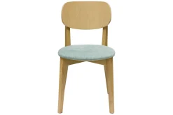 Flash Sale Miliboo Set de 2 sillas vintage de madera de roble claro y tela efecto aterciopelado verde celadón LUCIA