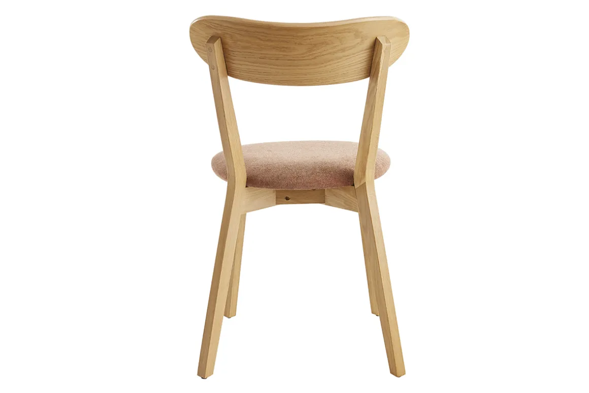 Best Miliboo Set de 2 sillas vintage de madera de roble claro y tela efecto aterciopelado texturizado DOVE