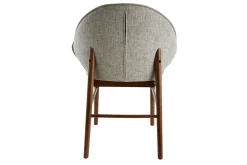 Best Sale Miliboo Set de 2 sillas vintage de tela gris claro y patas de nogal SPIKE