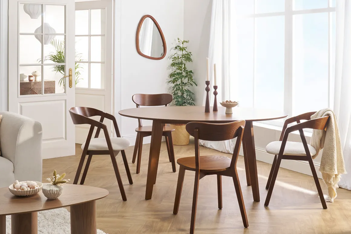 Fashion Miliboo Set de 2 sillas vintage de madera oscura DOVE