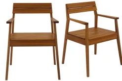 Best Miliboo Set de 2 sillones de jardín de madera maciza CANOPEE