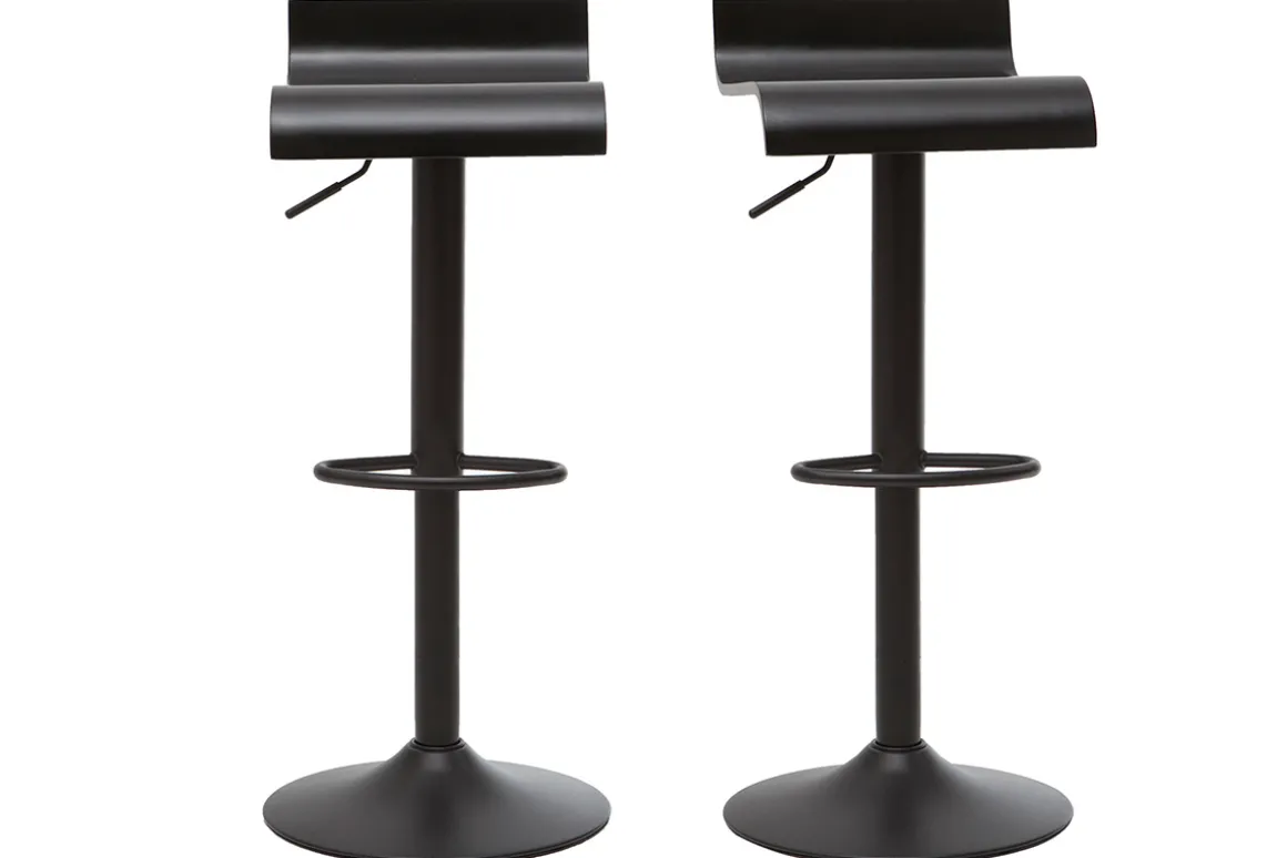 Fashion Miliboo Set de 2 taburetes de cocina de diseño negro SURF