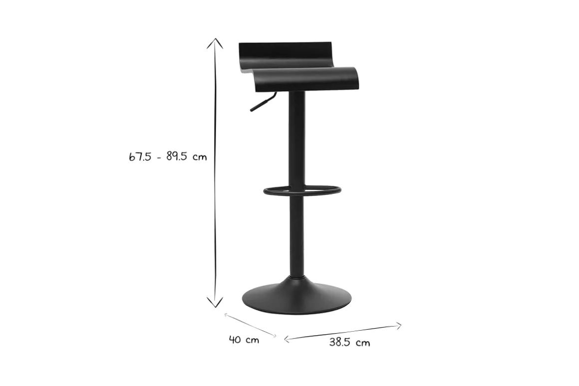 Fashion Miliboo Set de 2 taburetes de cocina de diseño negro SURF