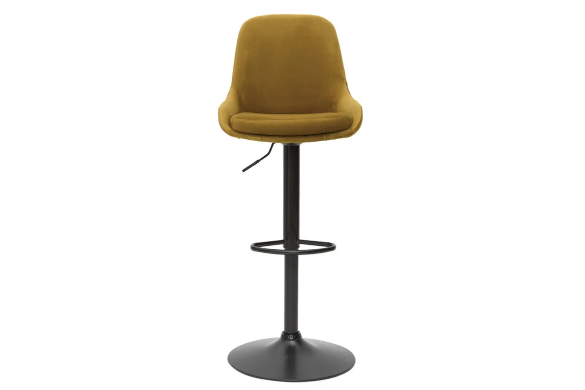 Outlet Miliboo Set de 2 taburetes de cocina de diseño regulables terciopelo bronce HOLO